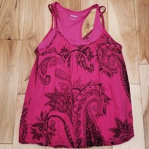 Express black and hot pink double layered tank